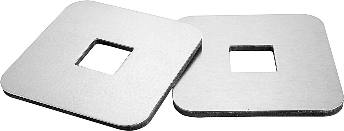 Pro Chef Kitchen Tools Stainless Steel Table Coaster Set - 6 Square Coasters to Prevent Stains and Scratches by Juices, Beverages, Glasses, Bar Drinks, Mugs, Coffee Cups, Wine Stemware - Pro Chef Kitchen Tools