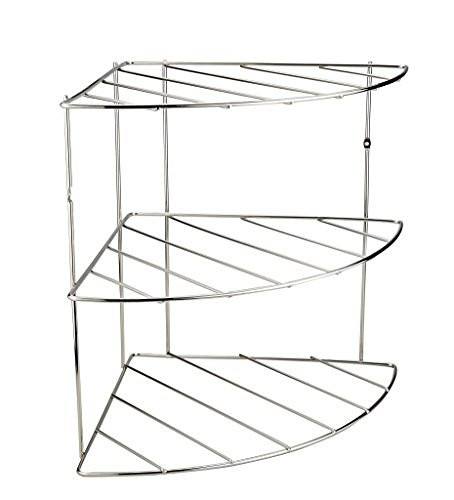 Pro Chef Kitchen Tools Stainless Steel Corner Shelf Organizer - Metal 3 Tier Pan Lid Storage Rack - Pro Chef Kitchen Tools