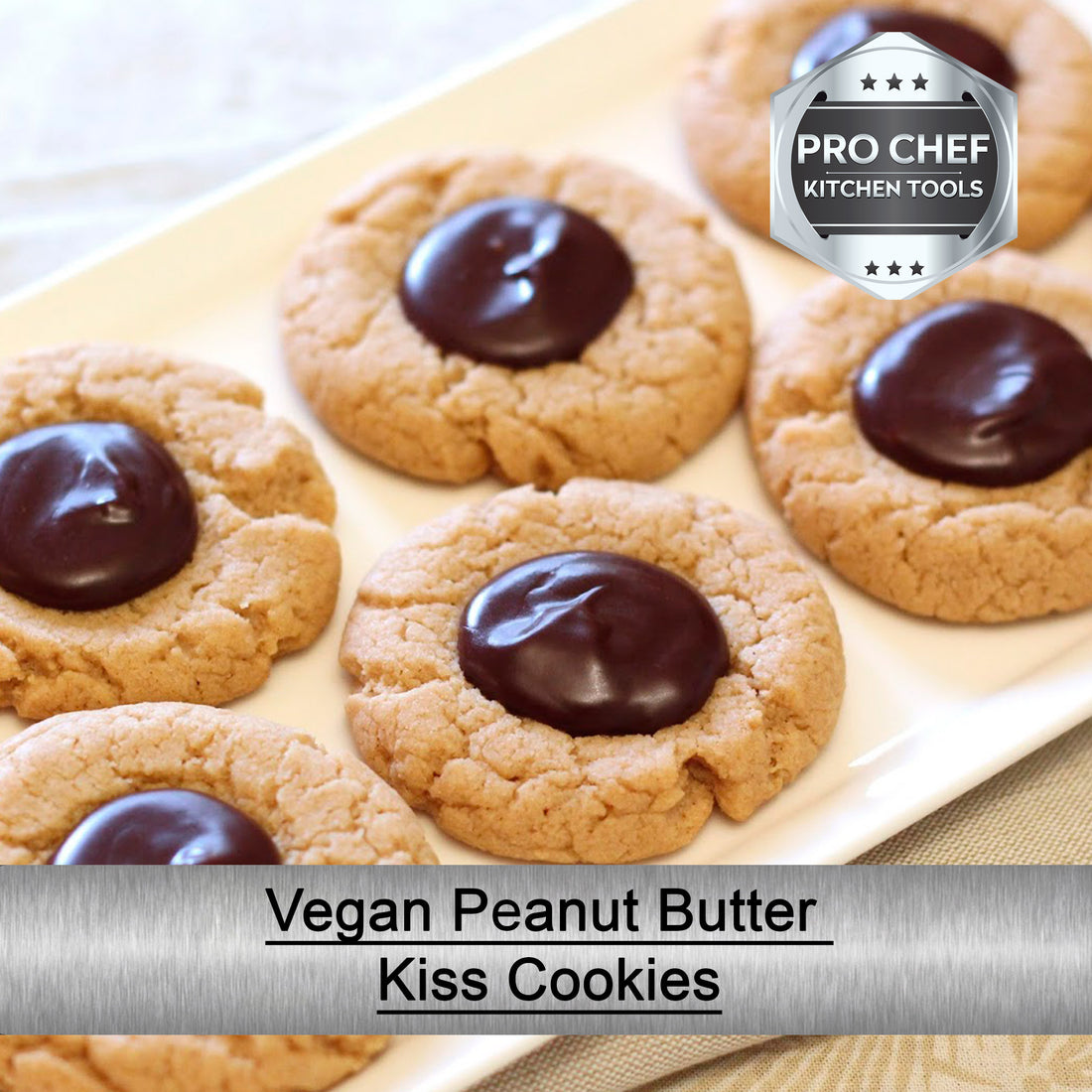 Vegan Peanut Butter Kiss Cookies