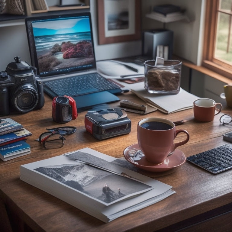 A messy desk with a Kindle, scattered ebooks, and editing tools, transformed into a tidy workspace with organized files, a laptop, and a cup of coffee, symbolizing ebook revamp success.