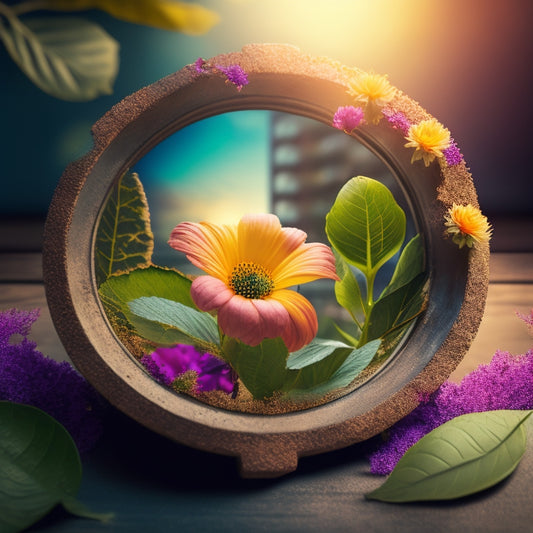 A vibrant illustration depicting a blooming flower emerging from a cracked hospitality industry symbol (e.g., a broken plate or a worn-out hotel key), surrounded by revitalized elements like fresh leaves and warm lighting.