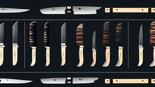 Create an image of a perfectly organized kitchen drawer dedicated to Japanese kitchen knives. The drawer should showcase a variety of high-quality and unique knives neatly arranged with each knife's handle and blade clearly visible. The image should 