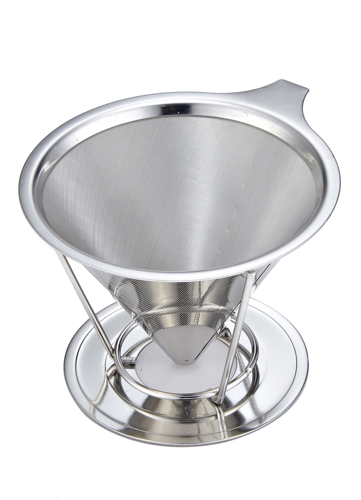 Pro Chef Kitchen Tools Stainless Steel Pour Over Coffee Maker - Reusable Cone Shaped Dripper Filter for Paperless Single Cup Brewed Hot or Cold Coffee and Loose Leaf Herbal Teas - Pro Chef Kitchen Tools