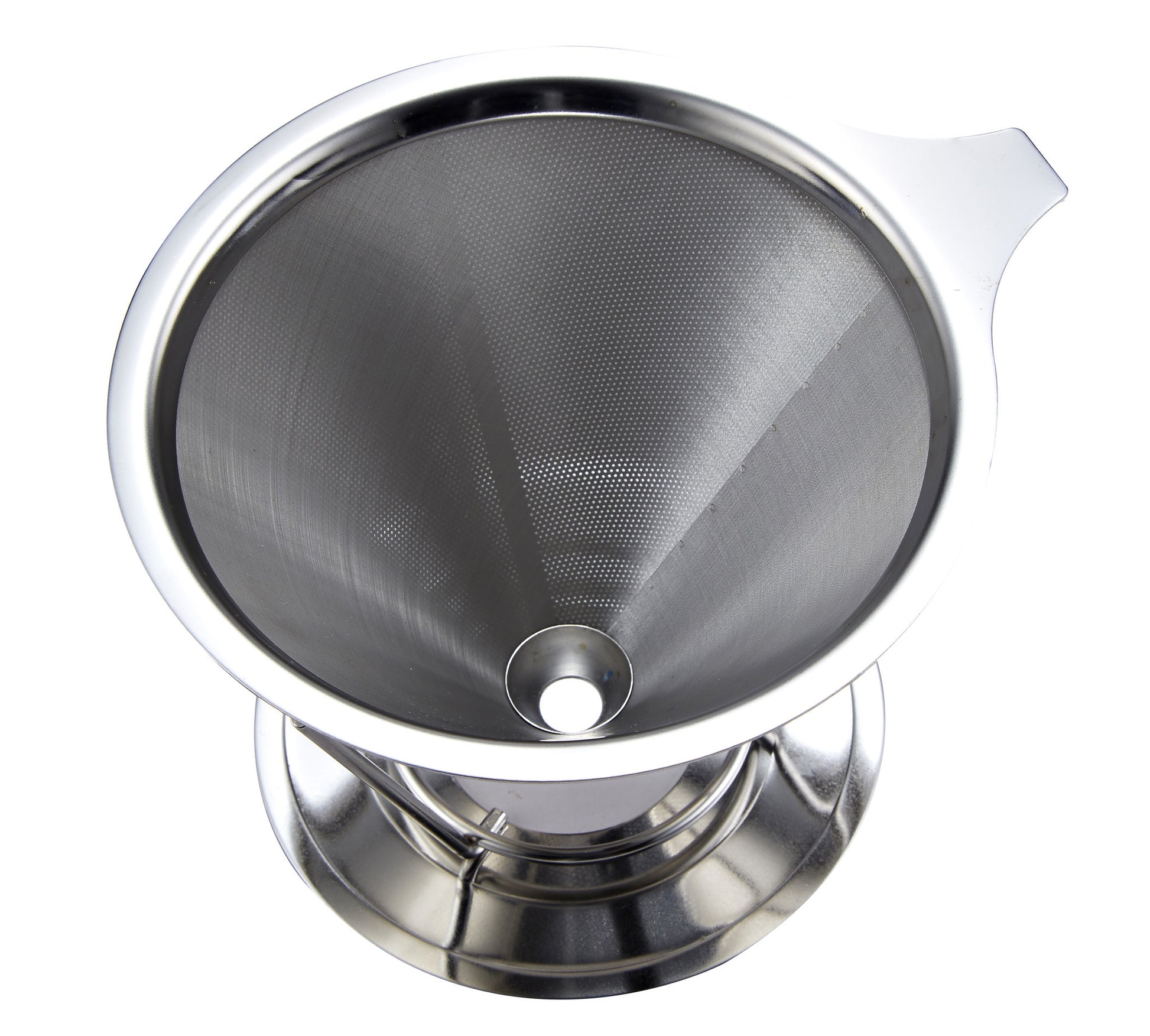 Pro Chef Kitchen Tools Stainless Steel Pour Over Coffee Maker - Reusable Cone Shaped Dripper Filter for Paperless Single Cup Brewed Hot or Cold Coffee and Loose Leaf Herbal Teas - Pro Chef Kitchen Tools