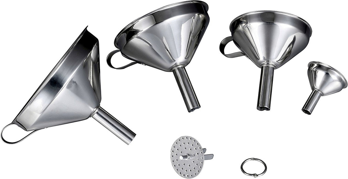 Chef Funnel Pro Chef Kitchen Tools Stainless Steel Funnel Set - Removable Strainer