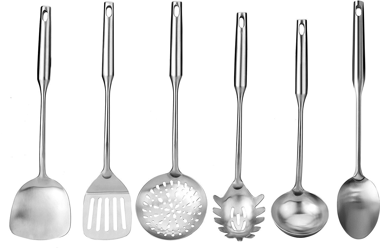 SS Steel Serving Tools for Kitchen Serving Spoons Set of 6 Different Pcs US