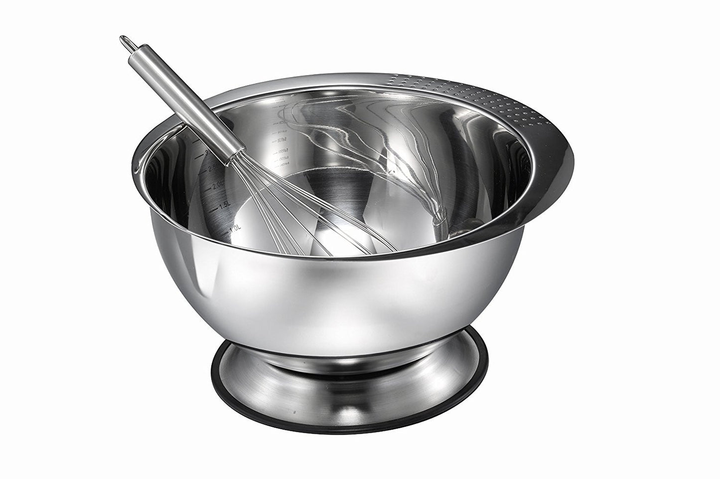 Pro Chef Kitchen Tools Stainless Steel Mixing Bowl - Heavy Duty, Large 3.5 Quart Capacity Wide Prep Bowl Easy To Clean, Oder and Stain Resistant, Retains Heat, Skid Proof Includes Bonus Wire Whisk - Pro Chef Kitchen Tools