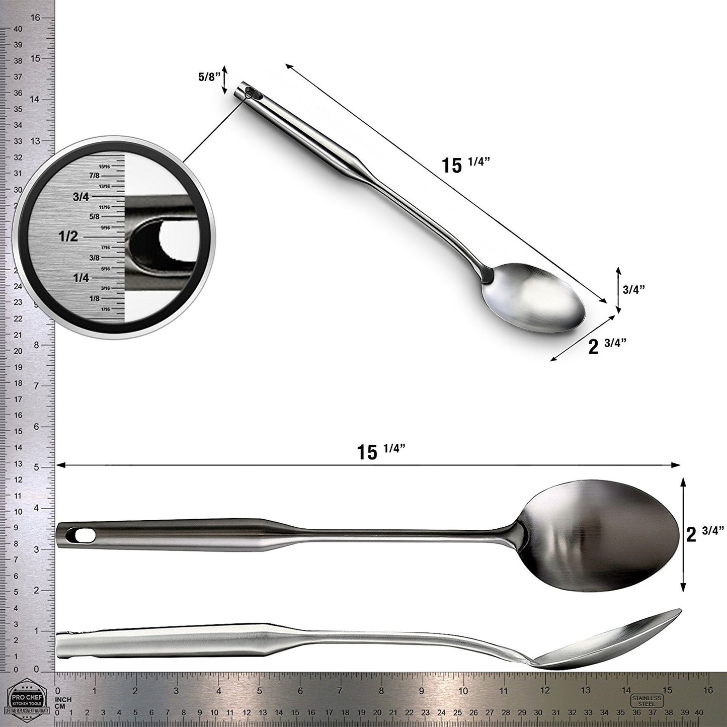 Serving Spoon - Flatware Serving Sets For Mixing And Cooking Big Spoons - Canning Ladle Brewing Gadget - Commercial Restaurant Quality Dishwasher Safe Stainless Steel Utensils by Pro Chef Kitchen Tools - Pro Chef Kitchen Tools