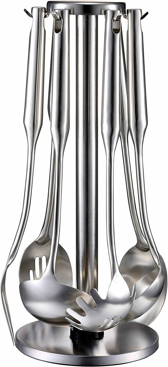 Pro Chef Kitchen Tools Stainless Steel Kitchen Utensil Set - 6 Essential Utensils for Easier Cooking, Baking, Grilling and Serving with Bonus Holder Stand to Help Keep You Organized - Pro Chef Kitchen Tools