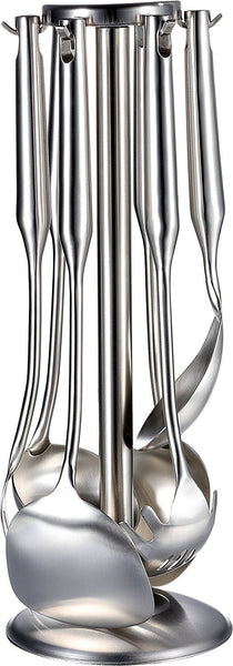  RSTYS Utensil Stand, Spoon Holder Stainless Steel Kitchen Utensil  Holder Organizer Kitchen Rotating Hooks Utensil Rack 360 Degree Rotating  Carousel with 6 Hooks for Kitchen Bathroom : Home & Kitchen