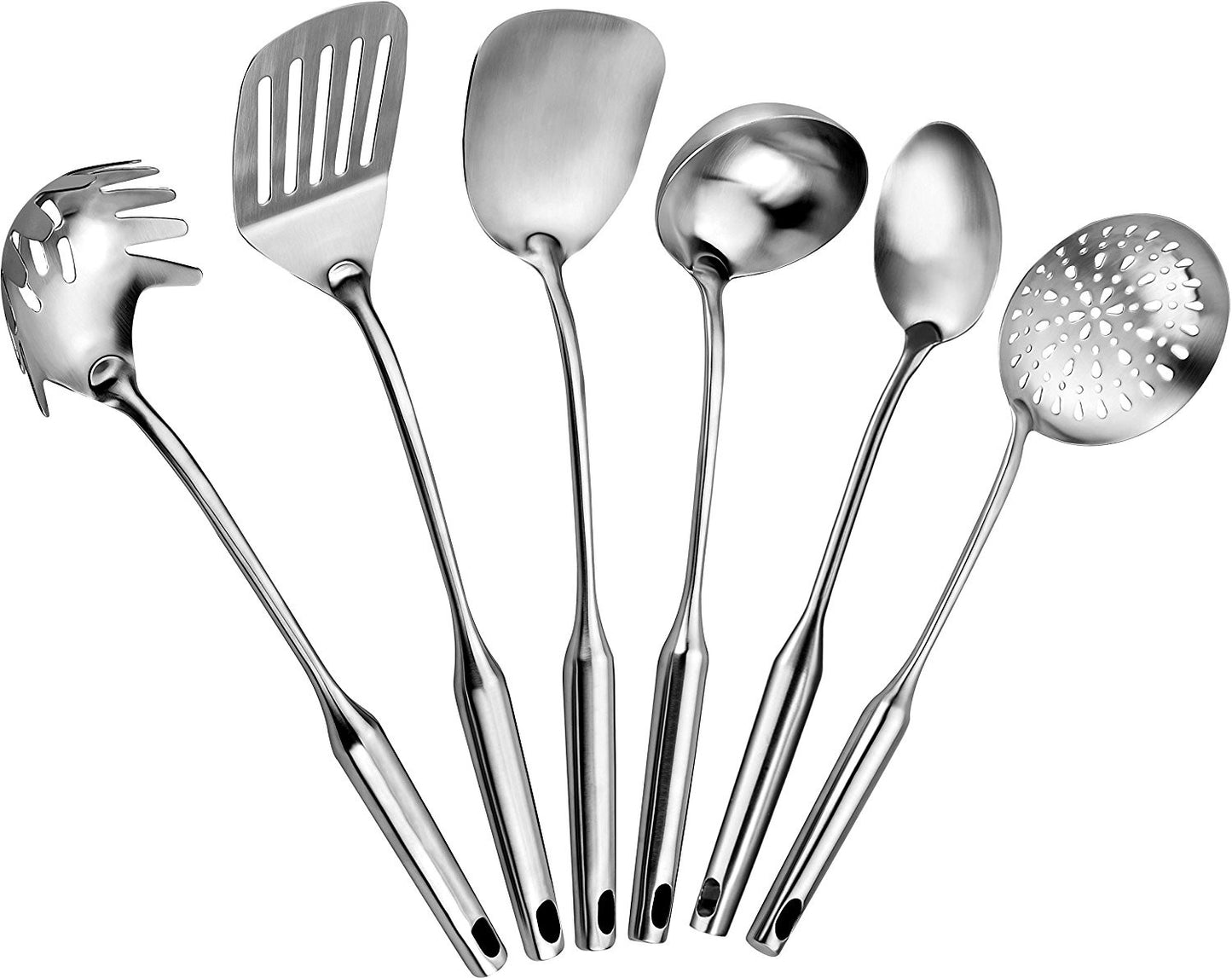 Pro Chef Kitchen Tools Stainless Steel Kitchen Utensil Set - 6 Essential Utensils for Easier Cooking, Baking, Grilling and Serving with Bonus Holder Stand to Help Keep You Organized - Pro Chef Kitchen Tools