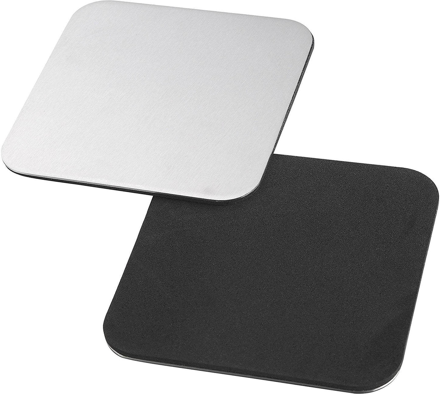 Square Coasters For Drinks - Bar Accessories Coaster Set With Holder For Coffee Table Decor - Stainless Steel Drink Mats Protect Your Furniture From Mugs And Glasses by Pro Chef Kitchen Tools - Pro Chef Kitchen Tools