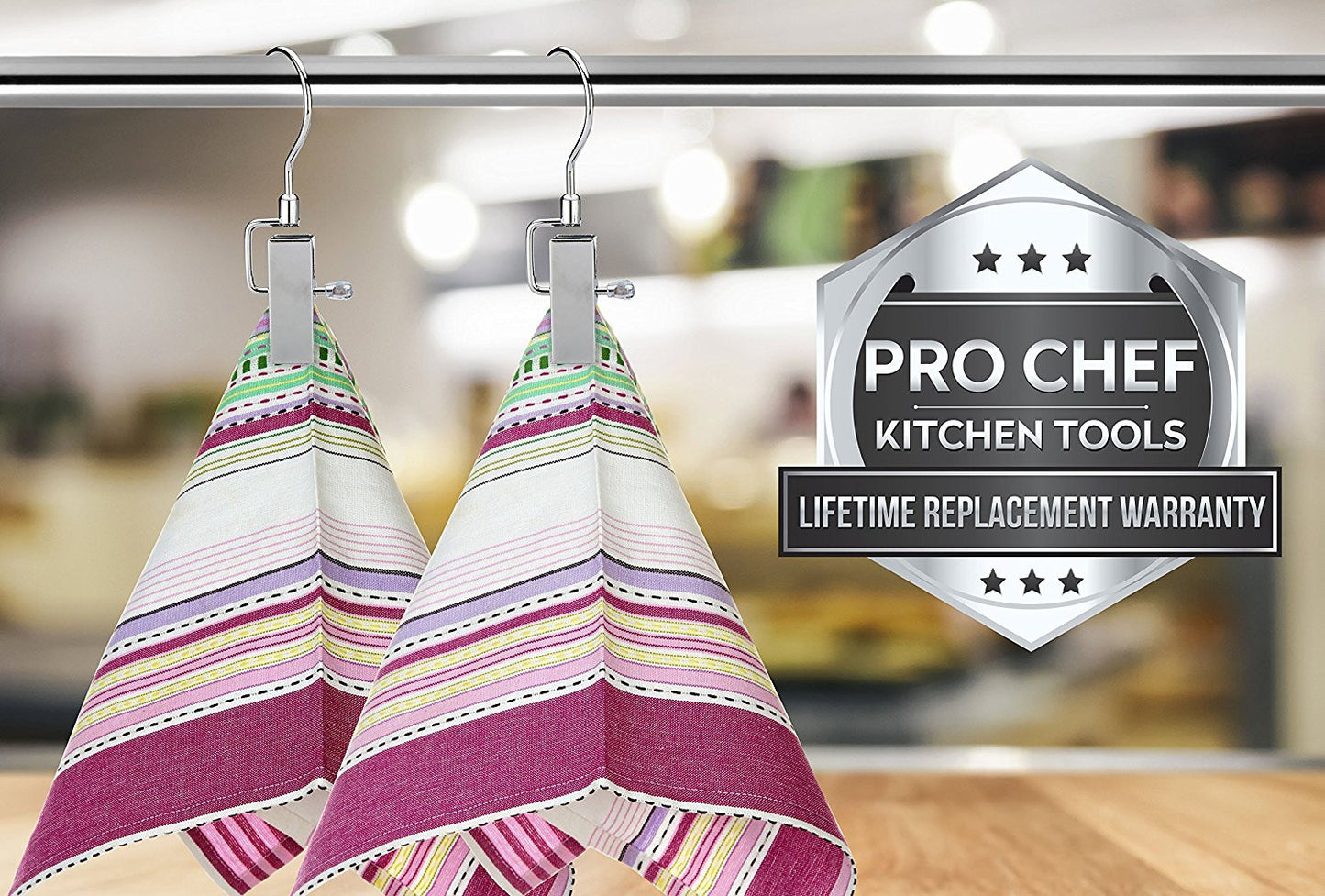 Pro Chef Kitchen Tools Stainless Steel Hanging Swivel Clip Hook - Set of 10 Swiveling Spring Clips with Hooks to Display Hang Boots, Caps, Hats, Laundry Hanger Metal Clothespin Clamps Replacement - Pro Chef Kitchen Tools