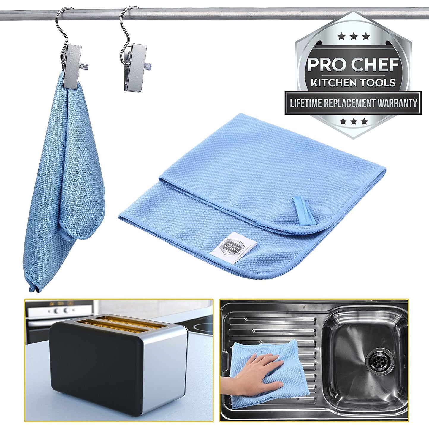 Microfiber Cleaning Cloth - Household Wipes And Cloths - Pro Chef Kitchen Tools