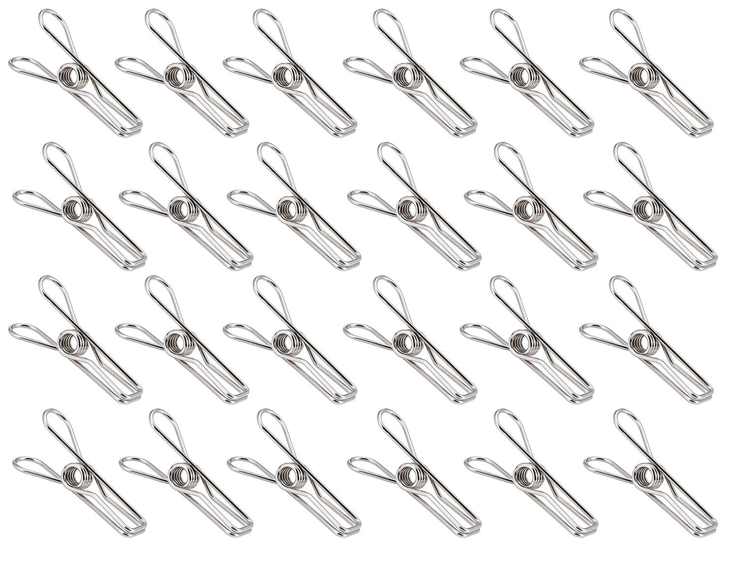 Laundry Clothes Pins - Clothesline Clips - Travel Clothes Line Stainless  Steel Wire Metal Laundry Clip - Set Of