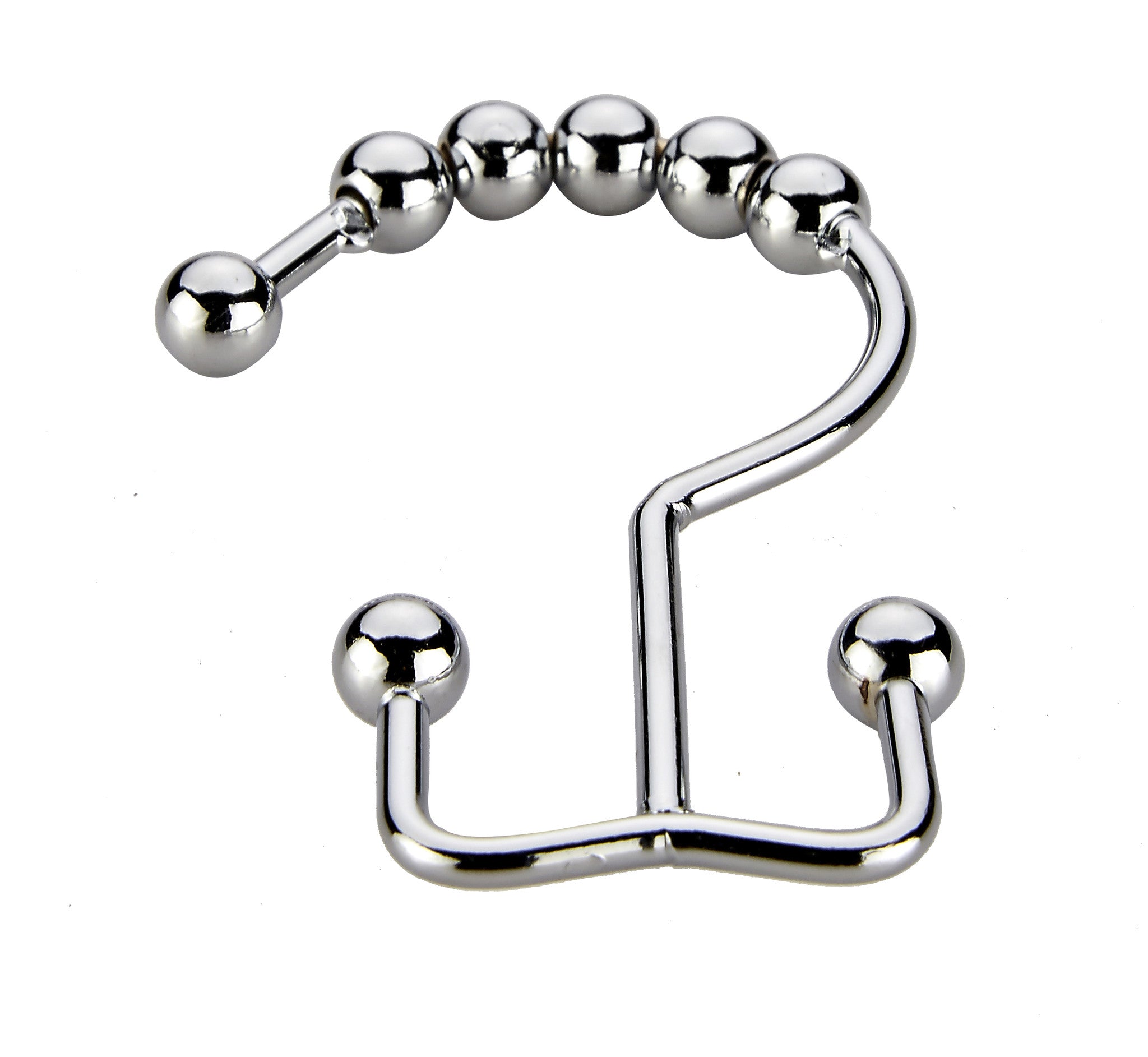 Shower Curtain Rings -12 Pack Set Of Double Polished Chrome Roller
