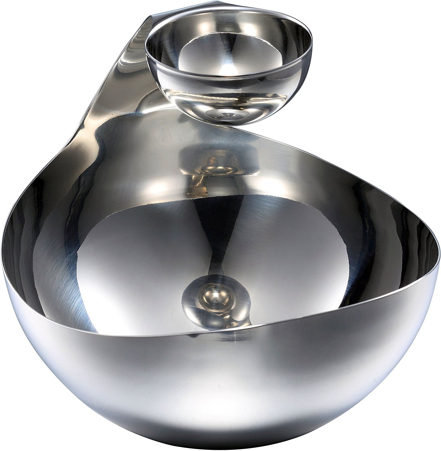 Pro Chef Kitchen Tools Stainless Steel Chips and Dip Bowl - Entertain in Style with Tiered Divided Serving Dish Holder for Dips, Appetizers, Condiments, Salsa, Salad, Dipping Sauces in Serveware - Pro Chef Kitchen Tools