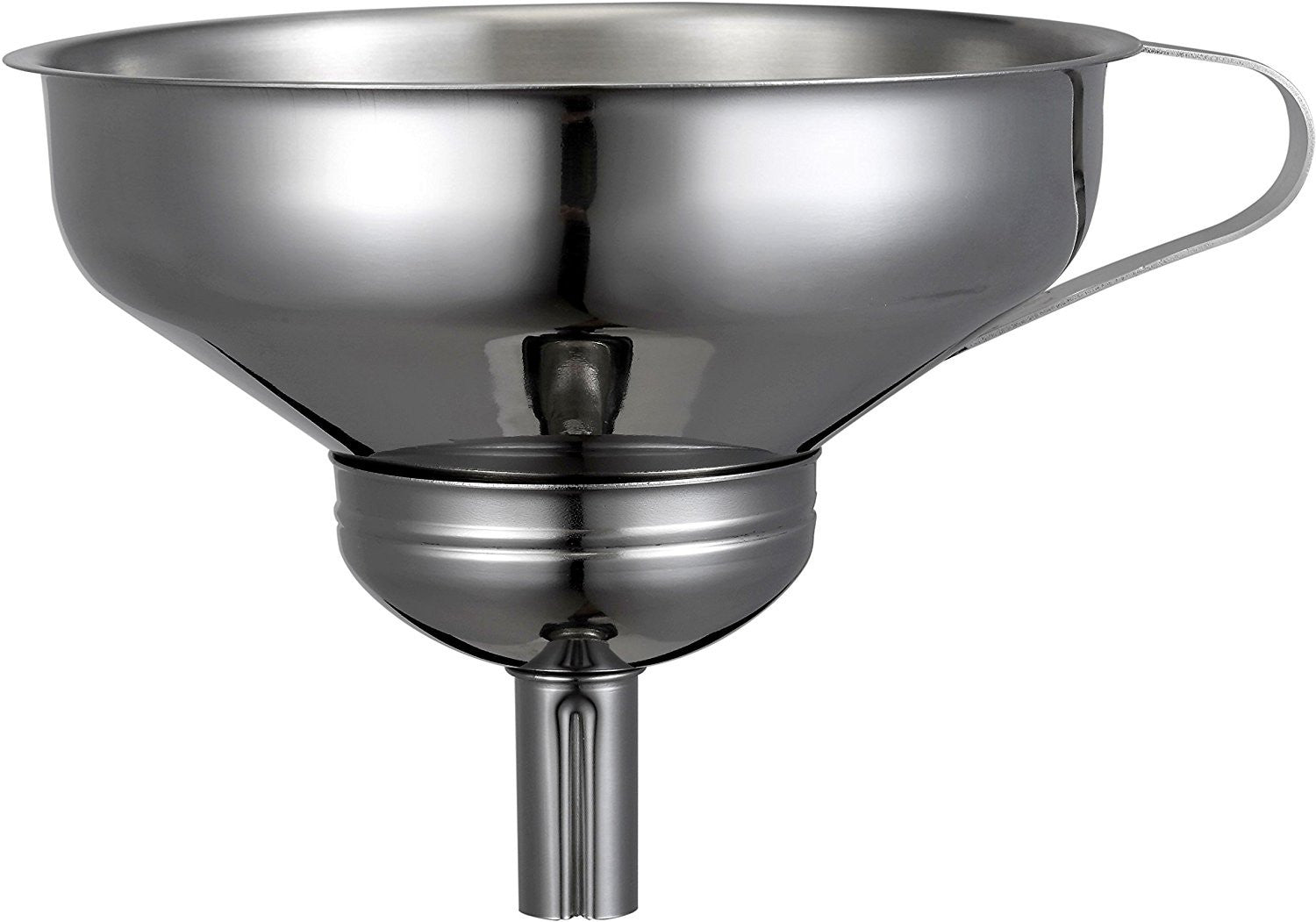 Pro Chef Kitchen Tools Stainless Steel Large Metal Funnel - 2 in 1 Combo Set for Cooking, Canning, Oils, Wine with Removable Strainer Converts to Wide Mouth Funnel when Small Funnel Detached - Pro Chef Kitchen Tools