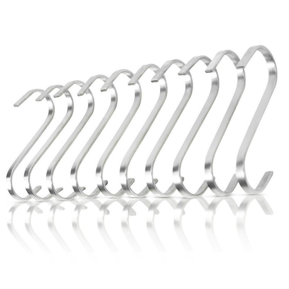 10Pcs S Hooks for Hanging - S Shaped Hooks for Kitchen Utensil and Closet  Rod - Black S Hooks for Hanging Plants, Pots and Pans, Bags - Heavy Duty