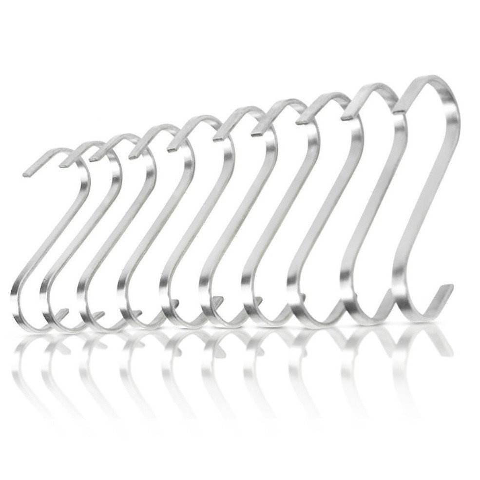 Flat Hanging Hooks - Pot Racks S Hook 10 Pack Set - Pro Chef Kitchen Tools