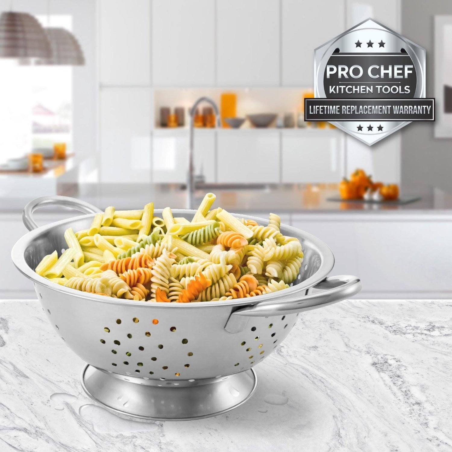Pro Chef Kitchen Tools Stainless Steel Colander Strainer - Metal ...